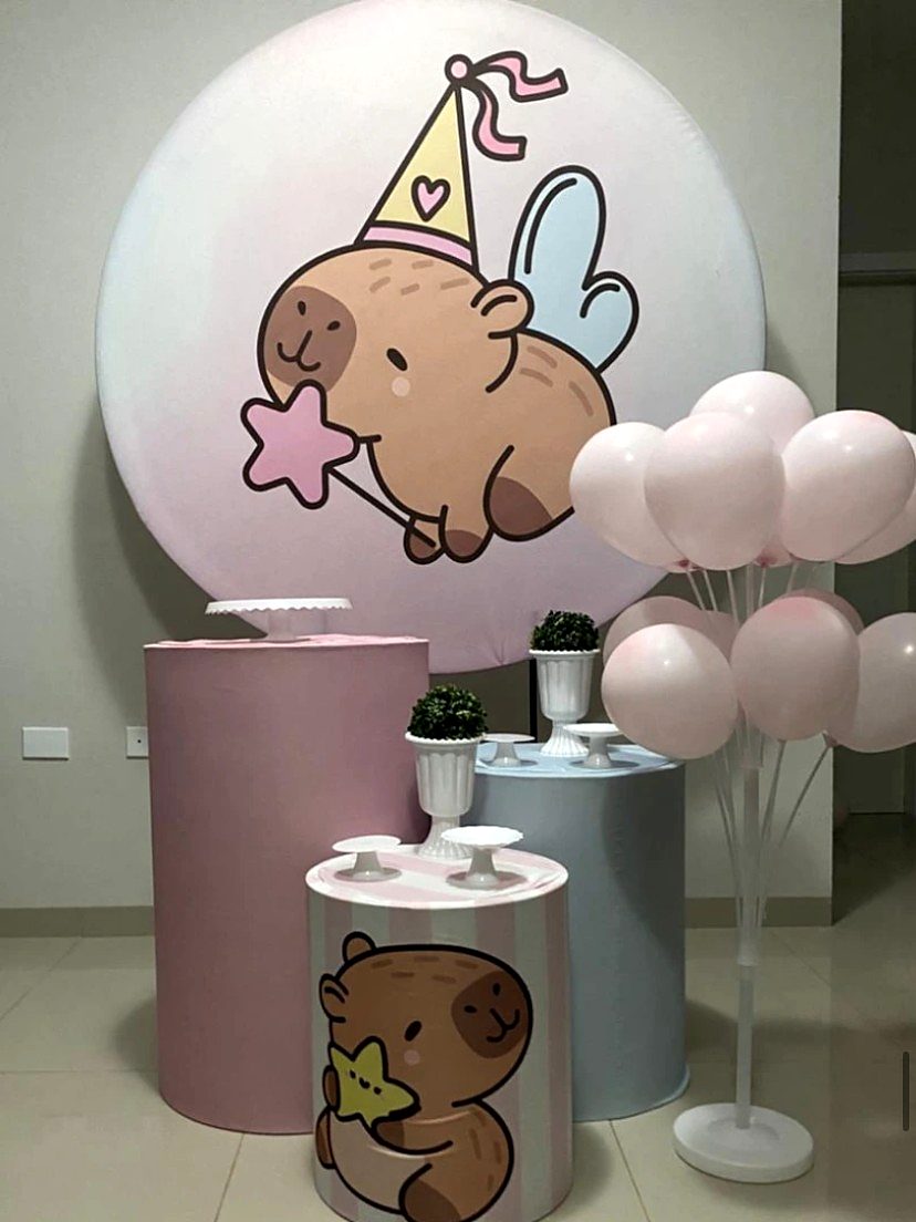 Decoração Capivara rosa